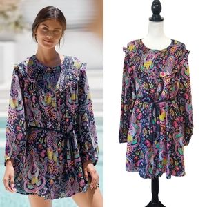 Anthropologie Paisley Floral Print Cover-up Tunic Dress